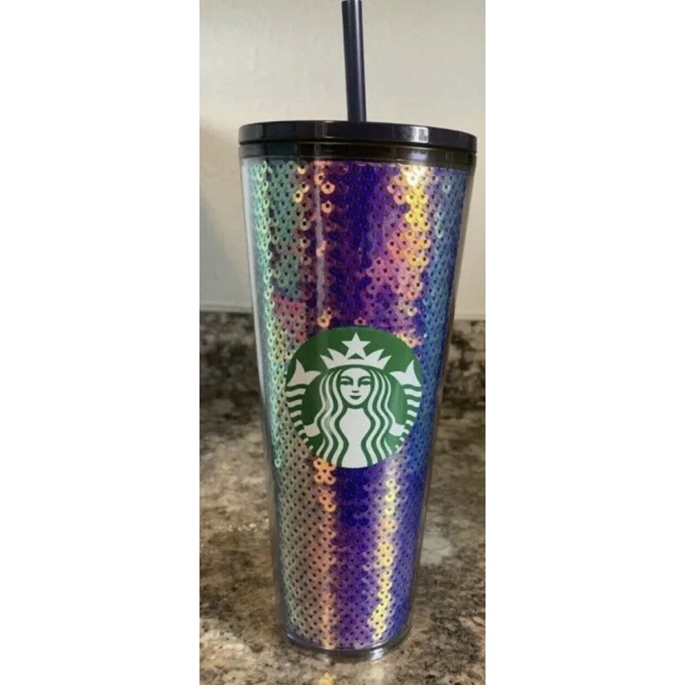 Starbucks  2020 Holiday Dark Sequins 24 oz Tumbler